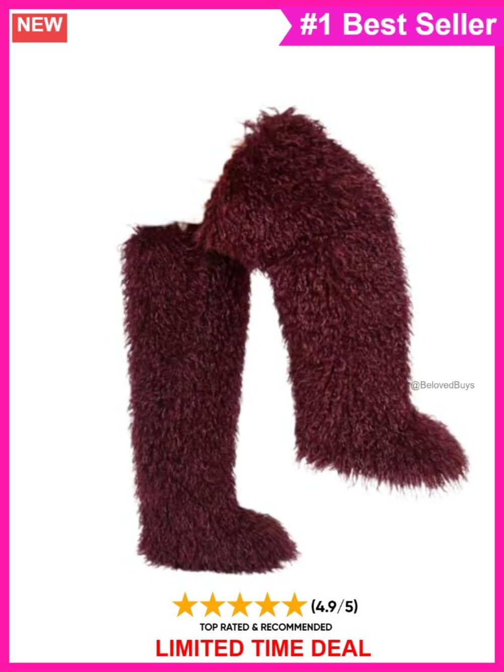 Faux Fur Over the Knee Thigh High Pull On Winter Boots Plush Lined